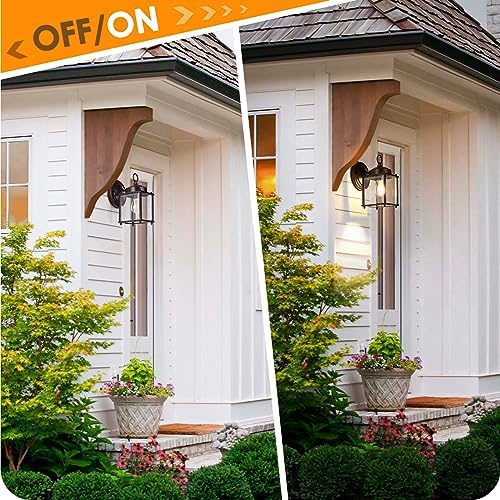 MATAMEYE Outdoor Wall Lantern, Exterior Dark Chocolate Waterproof Wall Sconce Lighting Fixture, Front Door Wall Lamp with Clear Beveled Glass, 2 Pack - Image 5