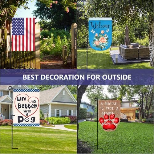 YEAHOME Garden Flag Holder Stand, Premium Yard Flag Holder Weather-Proof Metal Powder-Coated Flagpole with Clip and Stopper for Christmas Garden Flag, Outdoor Garden Decor Decoration - Image 7