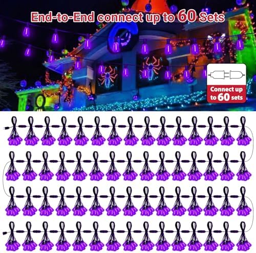 Purple Outdoor halloween String Lights, ST38 26FT LED Patio Lights with 12+1 Shatterproof Edison Bulbs,UL Waterproof Connectable Hanging Lights for Halloween Spooky Party Christmas Garden Porch Decor - Image 7