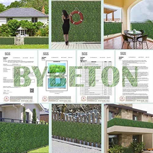 Bybeton Artificial Grass Wall Panel,10"x 10"(12Pcs) Boxwood Faux Green Wall Panels for Interior Wall, Backdrop Wall,Garden Wall and Indoor Outdoor Plant Wall Decor - Image 6