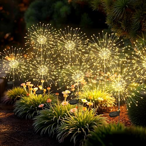 8Pack Solar Lights Outdoor, 120LED Firework Lights by Suncket
