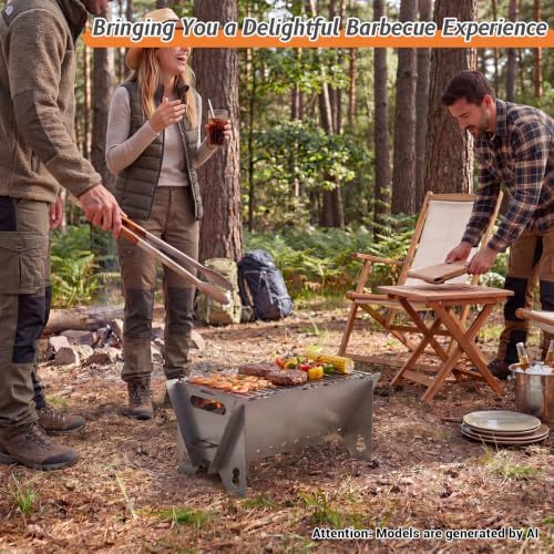 Portable charcoal Grill,Foldable Heavy Duty Camping,Non-Toxic - Image 5