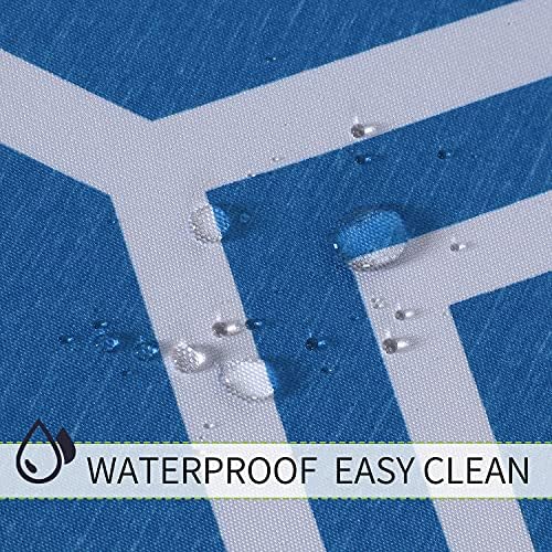 LUSHVIDA Moroccan Round Outdoor Tablecloth with Umbrella Hole 60 Inch Blue - Image 4