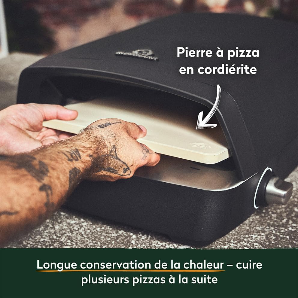 BURNHARD TONY gas pizza oven 450 °C, 5.9 kW portable outdoor oven (58.5 x 47.8 x 25 cm), included: Cordierite pizza stone, suitable for patio, balcony and garden - Image 6