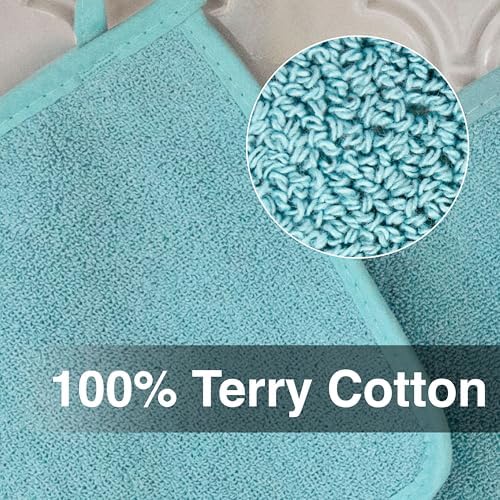 RITZ Terry Potholder & Hot Pad: Unparalleled Heat Resistant, Durable 100% Cotton – Ergonomically Designed for Optimal Grip – Easy-Care Machine Washable – 2-Pack, Dew - Image 2