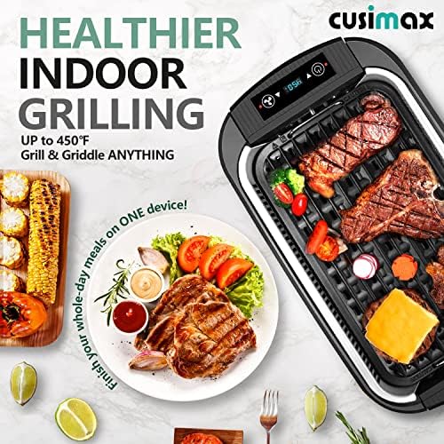 Indoor Grill, CUSIMAX Smokeless Grill Indoor, 1500W Electric Grill Griddle - Image 5