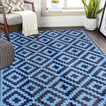 SAND MINE Reversible Mats, Plastic Straw Rug, Modern Area Rug, Large Floor Mat and Rug for Outdoors, RV, Patio, Backyard, Deck, Picnic, Beach, Trailer, Camping, Blue, 5' x 8' by SANDMIND