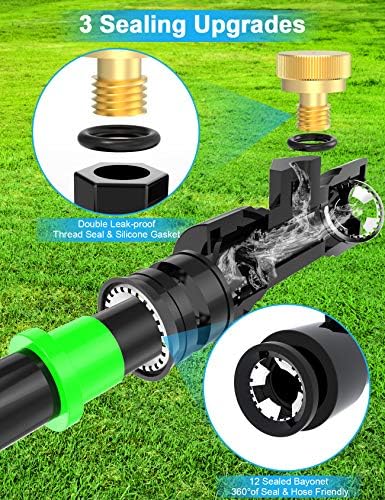 Lekit Misters for Outside Patio 27.5FT(8.4M)+8 Brass Mist Nozzles+a Brass Adapter(3/4") Detachable Outdoor misting Cooling System for Garden, Waterpark, Greenhouse, Backyard - Image 2