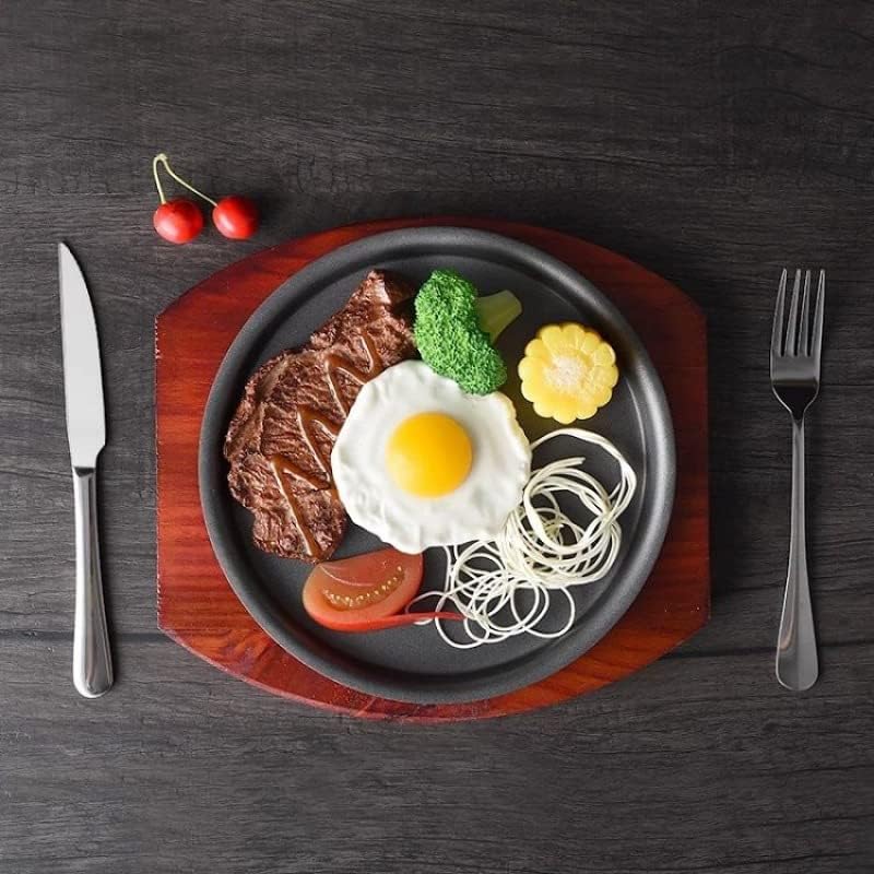 Cast Iron Fajita Plate, Skillet Pan, Steak Plate, Griddle Grill Pan (9 inch with Base) - Image 5