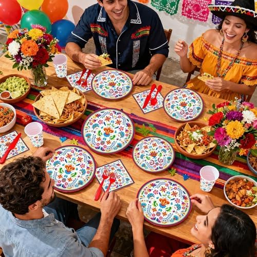 168Pcs Mexican Fiesta Party Decorations, Serves 24 - Image 7