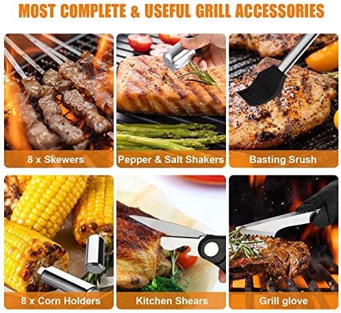 Cifaisi 38Pcs BBQ Tools Grilling Accessories Set with Aluminum Case - Image 7