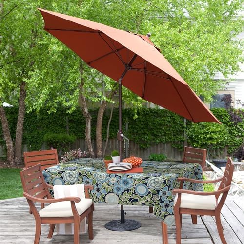 LVTXIII Rectangle Outdoor Tablecloth with Umbrella Hole and Zipper, Water-Repellent 60 x 84 Inch Patio Table Cover for Picnic, Garden, Backyard Dining, Botanical Blues - Image 6