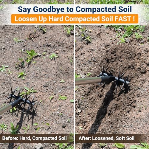 66in Rotary Cultivator Garden Tool with Tempered Spring Steel Tines - Image 5