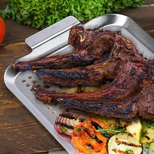 Grill Pan Set of 2, BBQ Grill Topper for Outdoor Grill Food Tray - Image 7