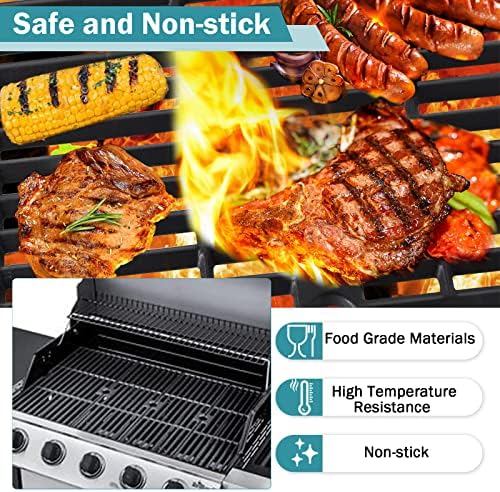 Criditpid Grill Grates for Charbroil Performance 5 Burner 463275517, 463274619 Replacement Parts, 18 Inch Cast Iron Cooking Grates for Char-Broil 463243518 463243519, 463275717, 463274419, 463274819 - Image 6