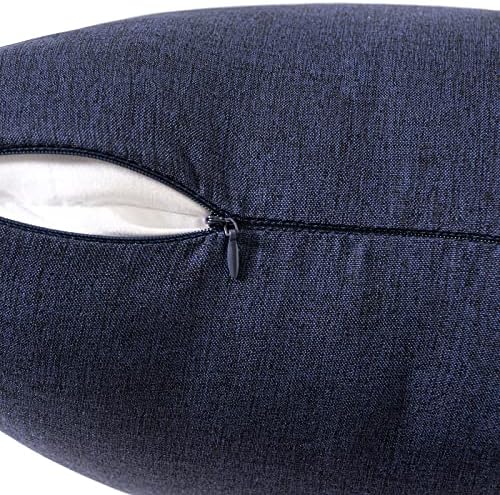 MIULEE Decorative Outdoor Pillow Covers Euro Waterproof 26x26 Navy - Image 4