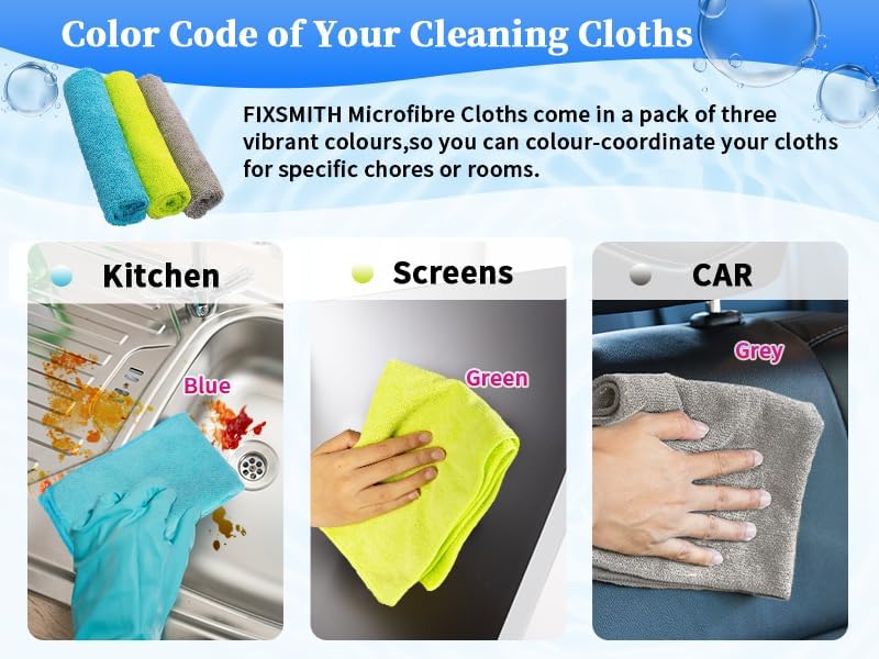 FIXSMITH Shop Towels-200 Pack, Multi-Functional Shop Rags, 12 x 16 in Microfiber Cleaning Cloth, Highly Absorbent Cleaning Rags, Cleaning Towels for Car Kitchen Home Office - Image 2