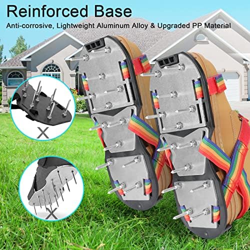 Lawn Aerator Shoes for Grass - Pre-Assembled Grass Aerator Shoes for Lawn - Soil Yard Aerator Tool for Aerating Patio Garden, Colorful, Medium Size - Image 2