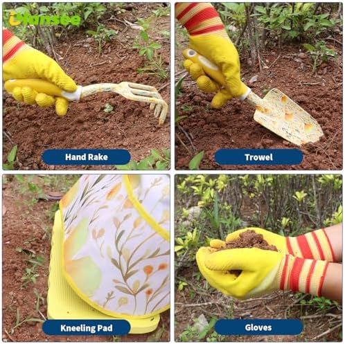 Yellow Garden Tools Set 10 Pieces, Gardening Gifts for Women - Image 4