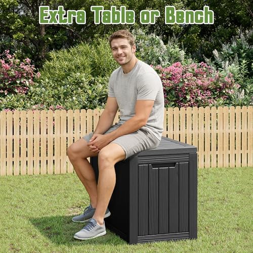 Outdoor Storage Waterproof Deck Box for Patio (50 Gallon, Black) - Image 5
