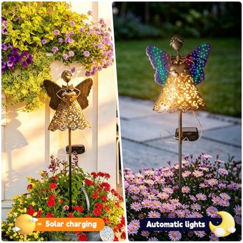 SRNPMIU Angel Solar Lights Outdoor Decor, Solar Angel Garden Decorations - Image 3