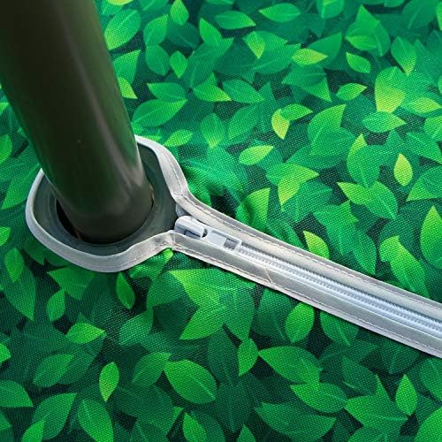 EHouseHome Outdoor and Indoor 60inch Round Tablecloth with Umbrella Hole and Zipper, Waterproof Zippered Patio Cloths, Spring/Summer Table Covers for Backyard Circular Table/BBQs/Picnic - Image 5