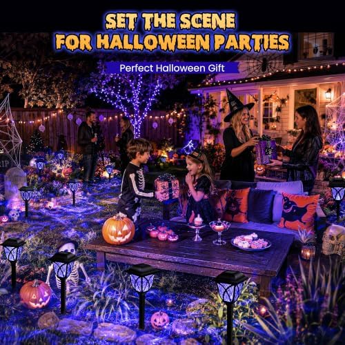 GIGALUMI Solar Halloween Lights Outdoor Decor, Solar Pathway Lights 6 Pack - Image 5