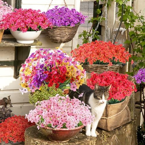 AGIRL Artificial Flowers Outdoor UV Resistant Fake Plant Garden Patio Decor - Image 6
