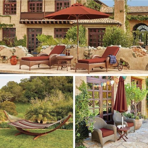 Classic Accessories Montlake Water-Resistant 23 x 20 x 4 Inch Patio Lounge Back Cushion, Heather Henna Red, Outdoor Loveseat Cushions - Image 2