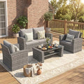 Wisteria Lane 4 Piece Outdoor Wicker Patio Furniture Set for All Weather by WisteriaLane