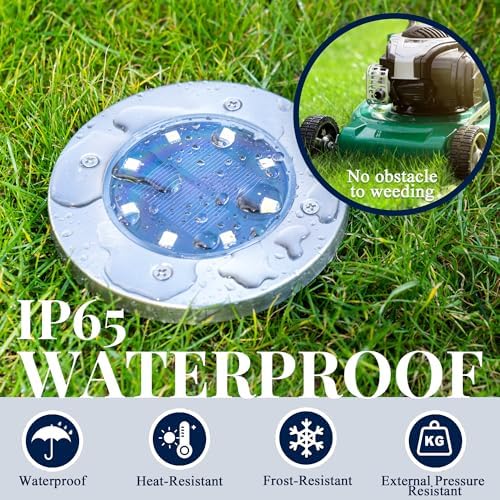 SOLPEX Solar Ground Lights Outdoor, Garden Lights 12 Pack Cool White - Image 6