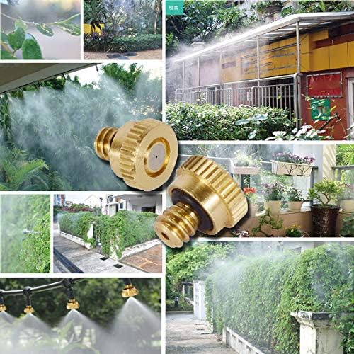 Beduan Brass Misting Nozzles Low Pressure Atomizing Misting Sprayer for Outdoor Cooling System 0.012" Orifice (0.3 mm) 10/24 UNC Garden (Pack of 20) - Image 6