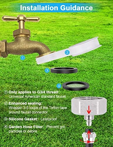 Lekit Misters for Outside Patio 27.5FT(8.4M)+8 Brass Mist Nozzles+a Brass Adapter(3/4") Detachable Outdoor misting Cooling System for Garden, Waterpark, Greenhouse, Backyard - Image 3