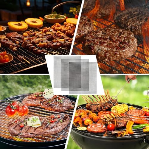 Grill Mesh Mat Set of 5 Non-Stick BBQ Grill Mats Reusable Grilling mat for Gas, Charcoal, Pellet, Oven & Air Fryer, 15.7 x 13 Inch - Image 5