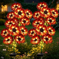 Solar Sunflower Lights Outdoor Garden Decor, 4 Pack Solar Brown Flowers Lights with 24 Sunflowers, Waterproof Fall Decor Stake Decorative Light Auto ON/Off for Garden Yard Patio, Gift for Women by stadeco