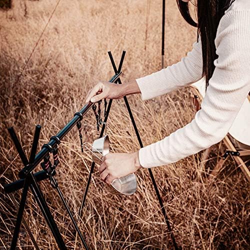 Ultralight Camping Hanging Rack,Cookware Hanging Rack,Outdoor Camping Portable Storage Hook Hanging Rack Folding Tripod Barbecue Tool Bracket - Image 2