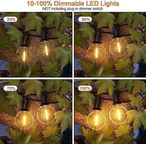 GPATIO 150FT Outdoor String Lights, Waterproof Patio Lights with 77 Dimmable Hanging Light Globe G40 Bulbs, 2700k Shatterproof Connectable for Backyard Gazebo Porch Outside Decor - Image 4