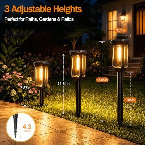 Tenmiro Solar Pathway Lights Outdoor 8 Pack, Bright Solar Garden Lights - Image 5