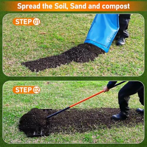 Lawn Leveling Rake, 30"x10" Leveler with 78" Adjustable Handle - Image 6