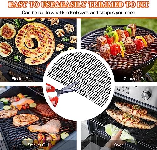 Grill Mesh Mat Set 5, Non Stick BBQ Grill Mats, Heavy Duty, Reusable - Image 4