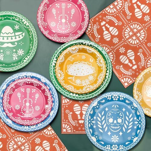Mexican Fiesta Paper Plates and Napkins Party Supplies Serve 60 - Image 6