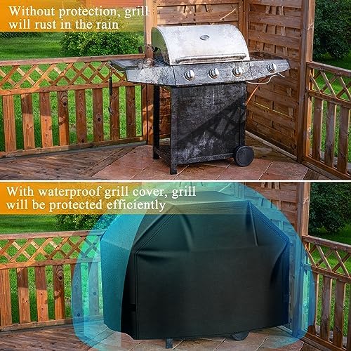 Aoretic Grill Cover 52 inches 600D 4.0 LB Heavy Duty for Weber Char-Broil Dyna-Glo Nexgrill Grill,BBQ Gas Grill Cover,Waterproof,Anti-UV Material with Hook-and-Loop & Adjustable Hem Drawstring (SKZ) - Image 6