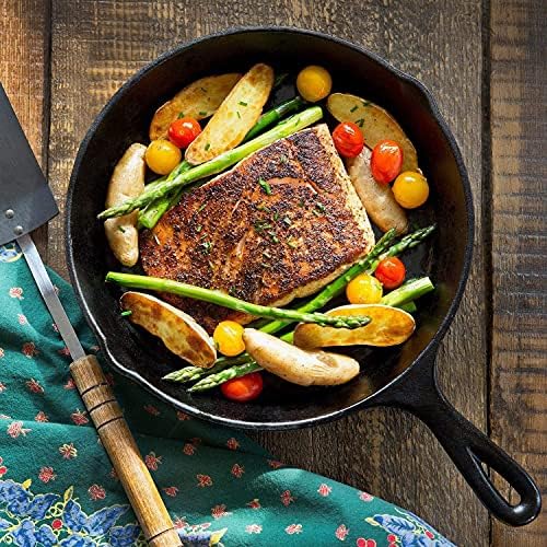 Cast Iron Skillet 3-Piece Set w/Cookbook - Heavy-Duty Professional Restaurant Chef Quality Pre-Seasoned Pan Cookware - 10", 8", 6.25" Pans - For Frying, Saute, Cooking, Pizza - Black - Image 4