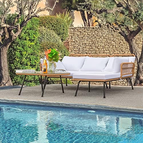 Devoko Outdoor Patio Furniture Set, Sectional Conversation Sofa Set - Image 7