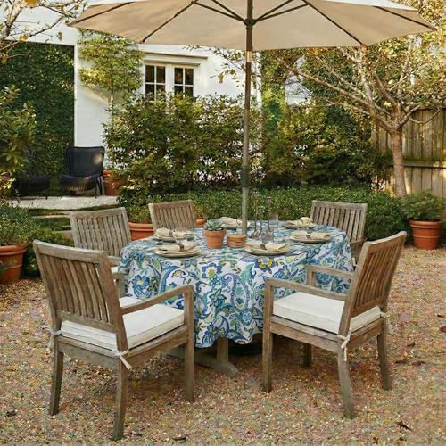 EHouseHome Outdoor Indoor Tablecloth with Umbrella Hole for Oval Table,Waterproof Patio Table Cloths, Spring/Summer Table Covers with Zipper for Backyard Circular Table/BBQs/Picnic,60 x 84 inches - Image 2