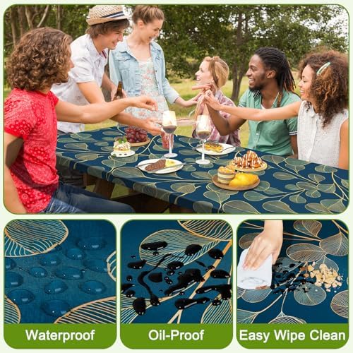 Picnic Table and Bench Cover Set, Waterproof Fitted Elastic Cloth - Image 4