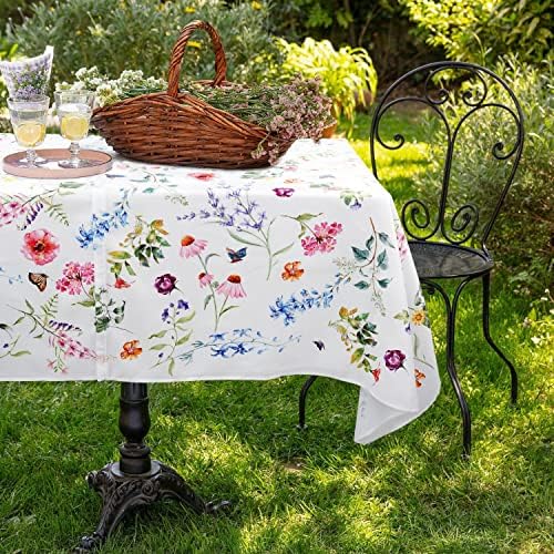Outdoor Tablecloth with Umbrella Hole and Zipper, Patio Table Covers for Spring/Summer, Machine Washable Outdoor Party/Picnic Rectangle Table Cloth 60 x 120 in - Image 3