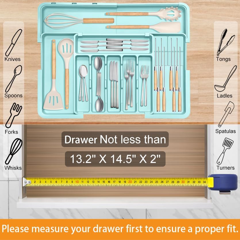 Homecor Silverware Organizer - Expandable Large Kitchen Drawer Organizer - Image 6