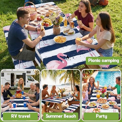 Picnic Table Cover with Bench Covers Elastic Table Cloth Cool Fun Unique Ideas Birthday Christmas Xmas Valentine's Day Camping Gifts for Camper RV Owner Camping Lovers Couple Women Men Mother Father - Image 6