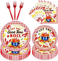 Gameza Seafood Boil Party Supplies - 96PCS Seafood Boil Party Plates and Napkins Forks Tableware Disposable Set, Crawfish Crab Shrimp Summer Birthday Decor Supplies, Serve 24 by GAMEZA